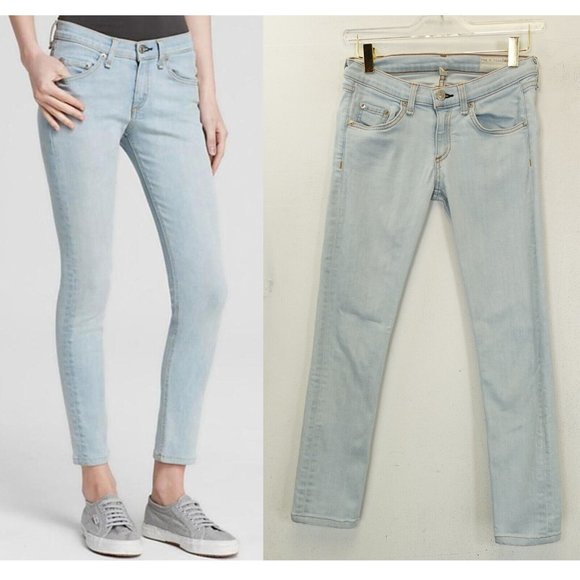 Rag Bone  Jeans Womens Size 26 Skinny Denim Low Rise Ankle Cropped Blue Slim - Picture 1 of 13